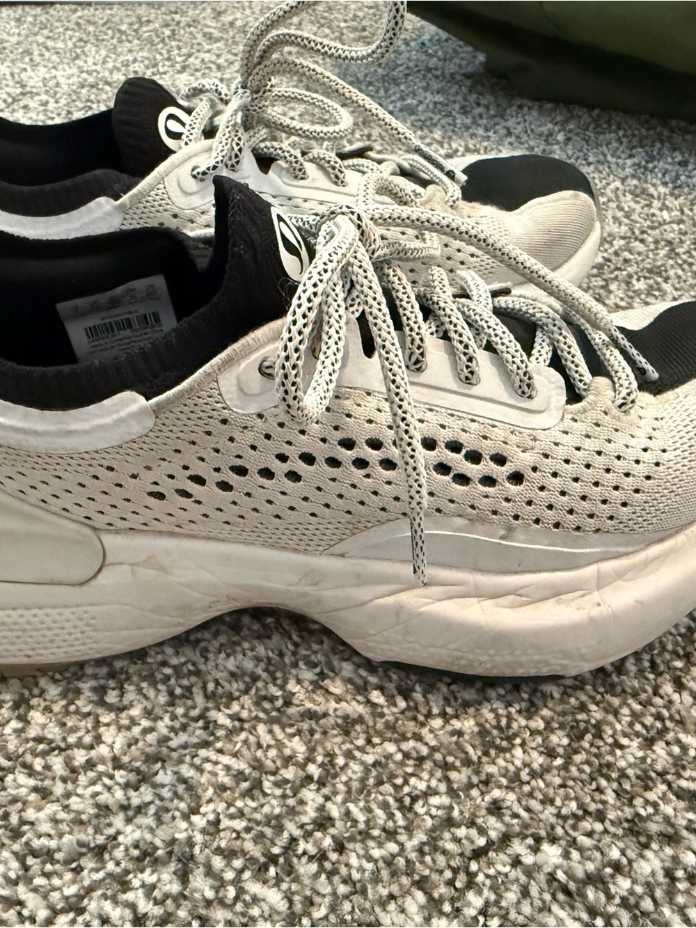 Women's Chunky Knit Trainer Sneakers in Cream and Black